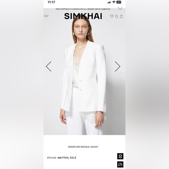 Simkhai Signature Basque Blazer Jacket - Picture 12 of 14